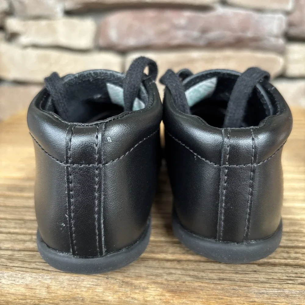 Stride Rite Elliot Shoes Boys Black Leather Lace Up Tie Toddler Size 5.5W